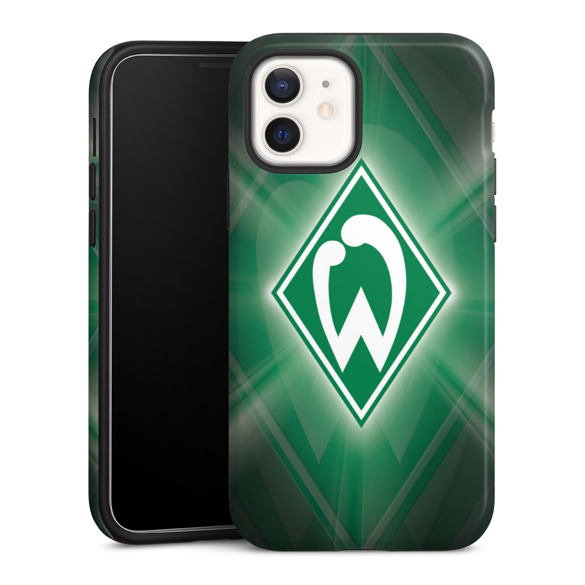 iPhone 12 mini Handy Panzer Handyhülle robuste Outdoor Hülle Schutzhülle glänzend Sv Werder Bremen Official Licensed Product Coat Of Arms Tough Case