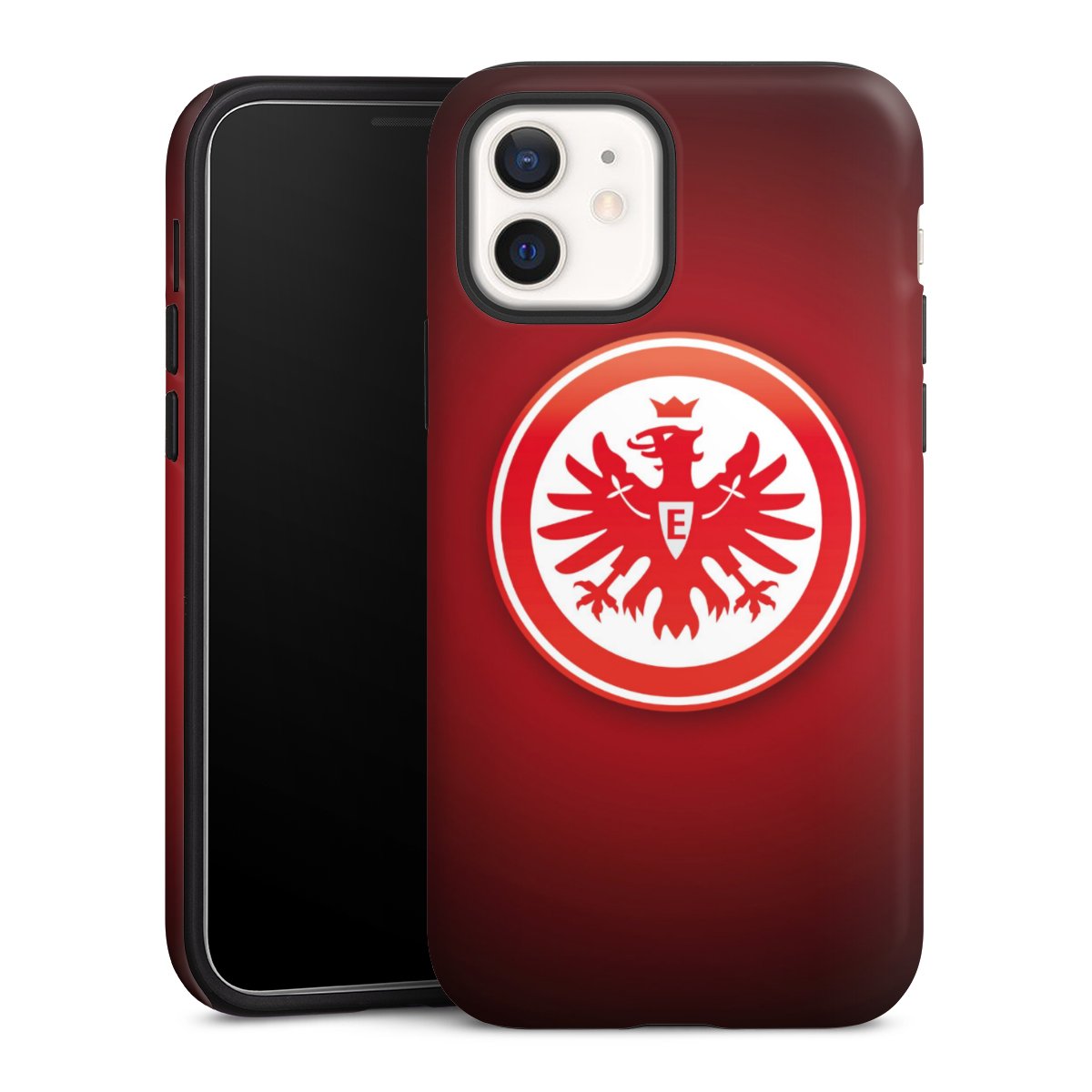 iPhone 12 mini Handy Panzer Handyhülle robuste Outdoor Hülle Schutzhülle matt Eintracht Frankfurt Official Licensed Product Coat Of Arms Tough Case