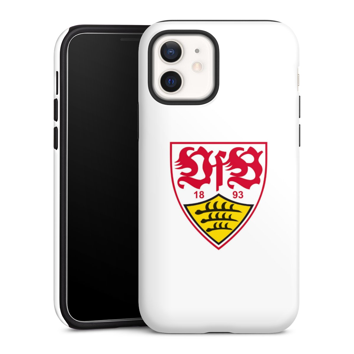 iPhone 12 mini Handy Panzer Handyhülle robuste Outdoor Hülle Schutzhülle matt Logo Official Licensed Product Vfb Stuttgart Tough Case