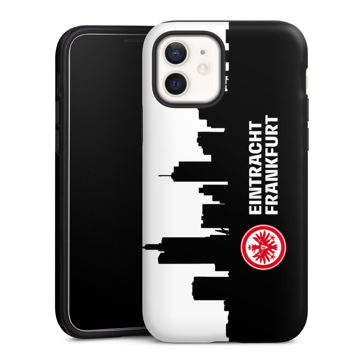 iPhone 12 mini Handy Panzer Handyhülle robuste Outdoor Hülle Schutzhülle matt Sge Eintracht Frankfurt Official Licensed Product Tough Case