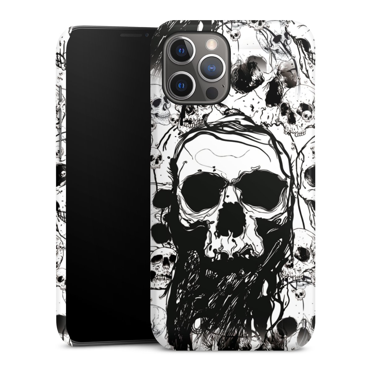 iPhone 12 Pro Max Handy Premium Case Smartphone Handyhülle Schutzhülle glänzend Totenkopf Halloween Premium Case