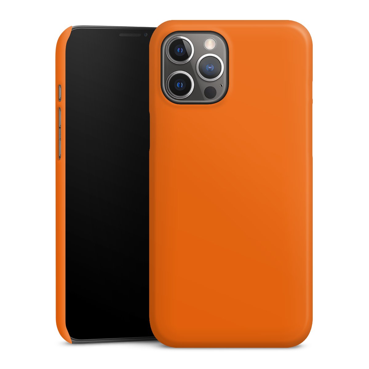 iPhone 12 Pro Max Handy Premium Case Smartphone Handyhülle Schutzhülle glänzend Orange Colour Unicoloured Premium Case