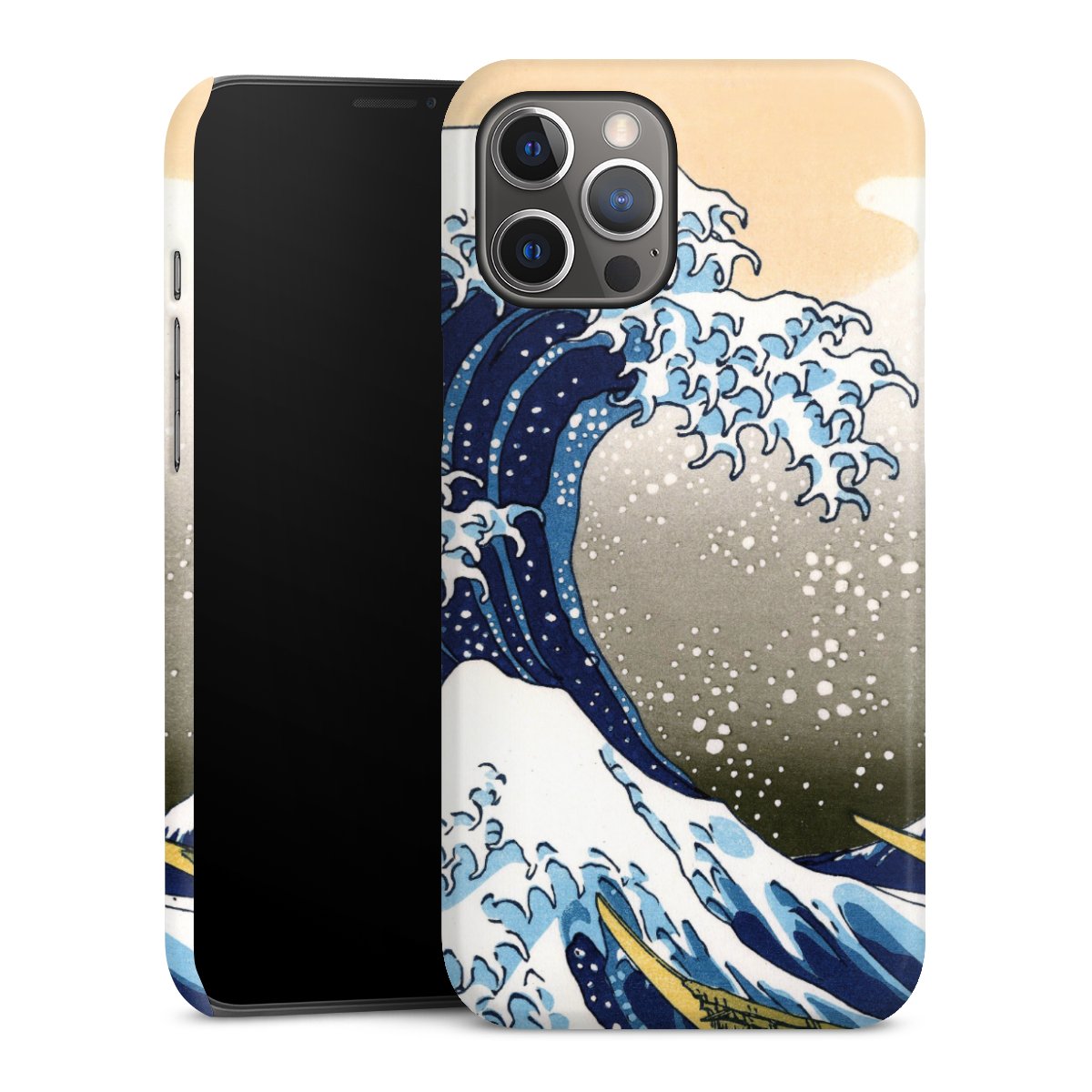 iPhone 12 Pro Max Handy Premium Case Smartphone Handyhülle Schutzhülle glänzend Kunst Katsushika Hokusai Die Große Welle Vor Kanagawa Premium Case