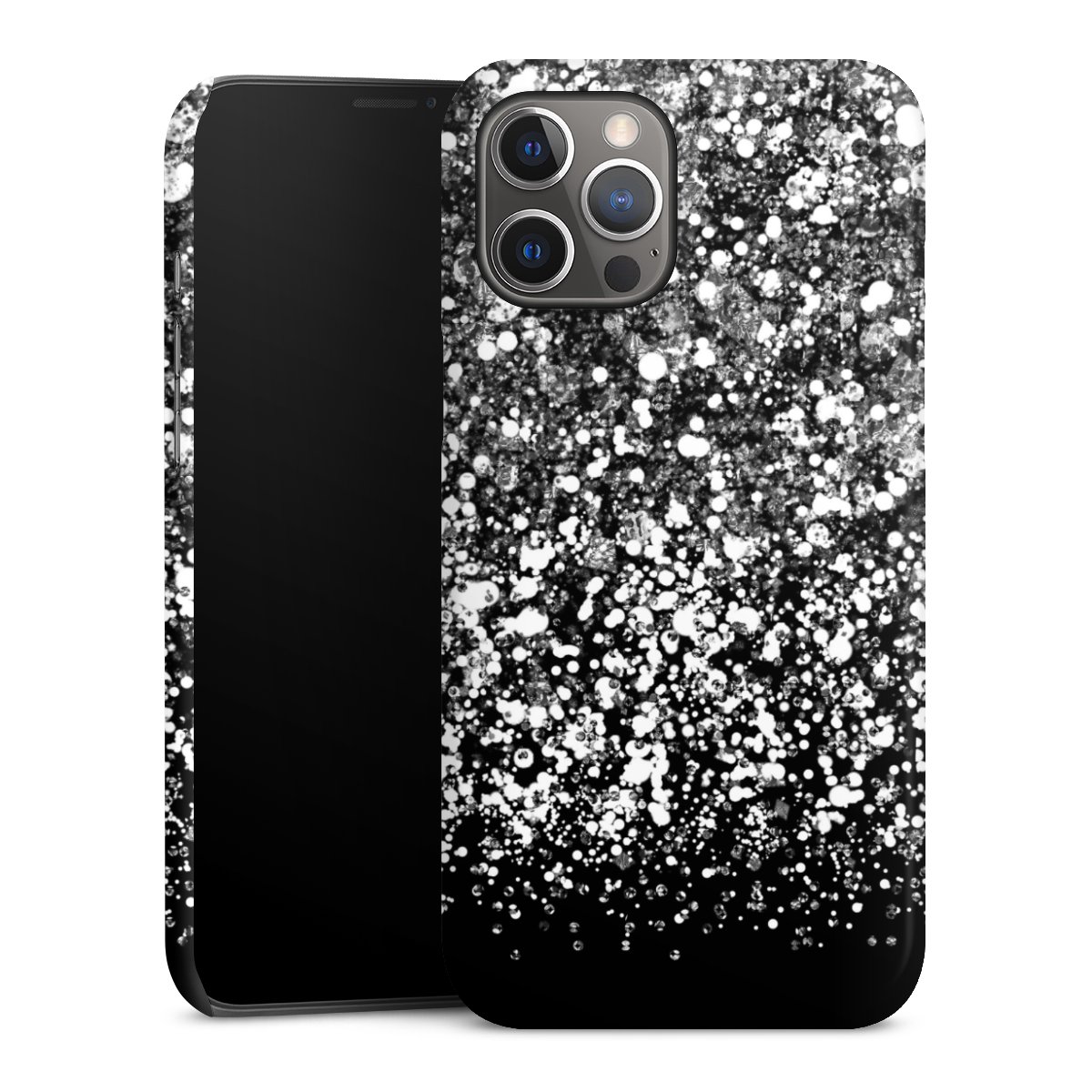 iPhone 12 Pro Max Handy Premium Case Smartphone Handyhülle Schutzhülle glänzend Glitzer Snowflake Muster Premium Case