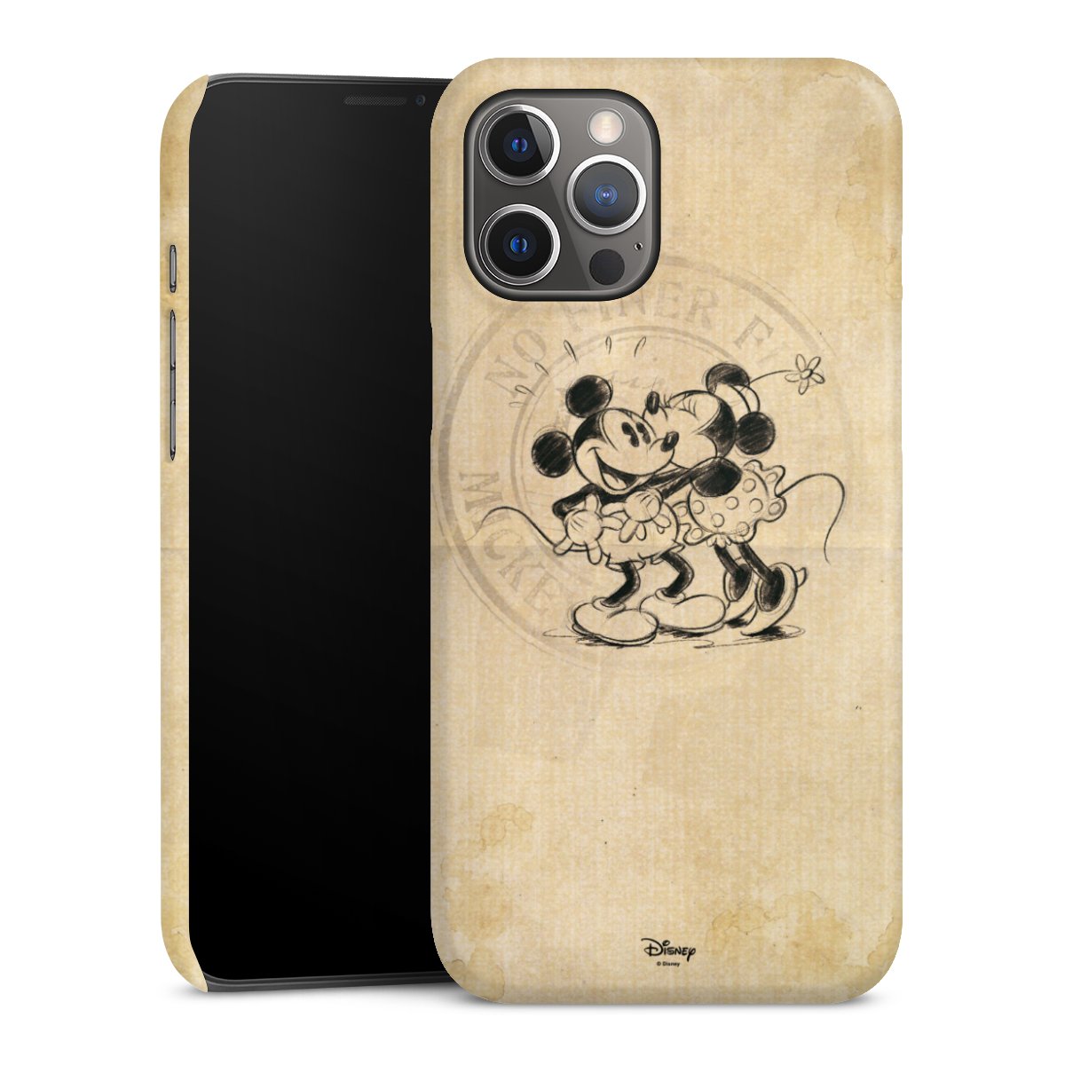 iPhone 12 Pro Max Handy Premium Case Smartphone Handyhülle Schutzhülle glänzend Mickey Mouse Vintage Minnie Mouse Premium Case