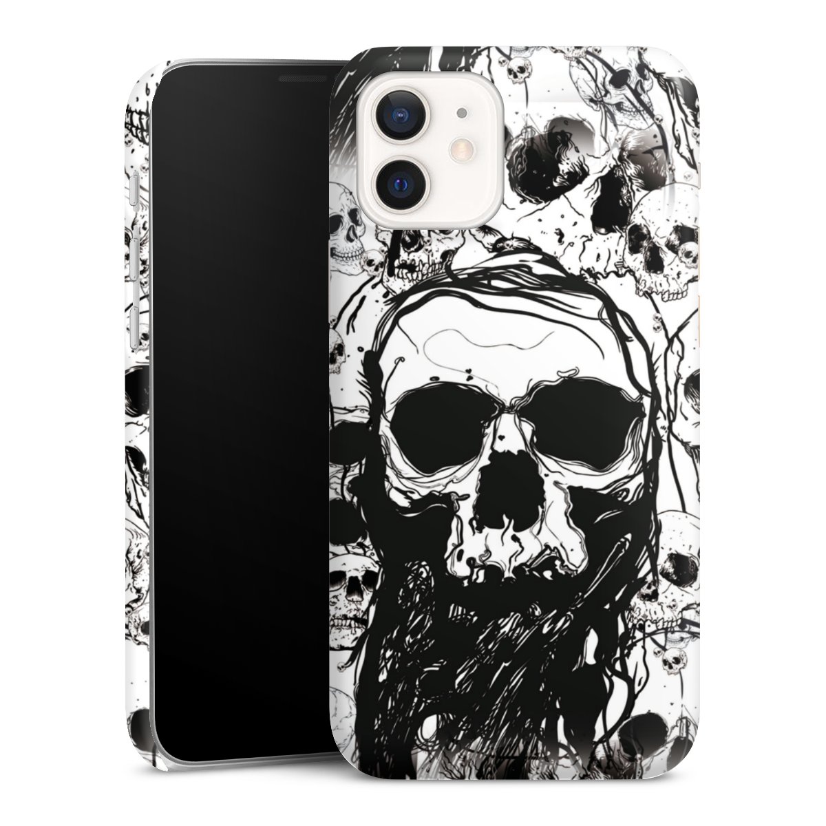 iPhone 12 Handy Premium Case Smartphone Handyhülle Schutzhülle glänzend Totenkopf Halloween Premium Case