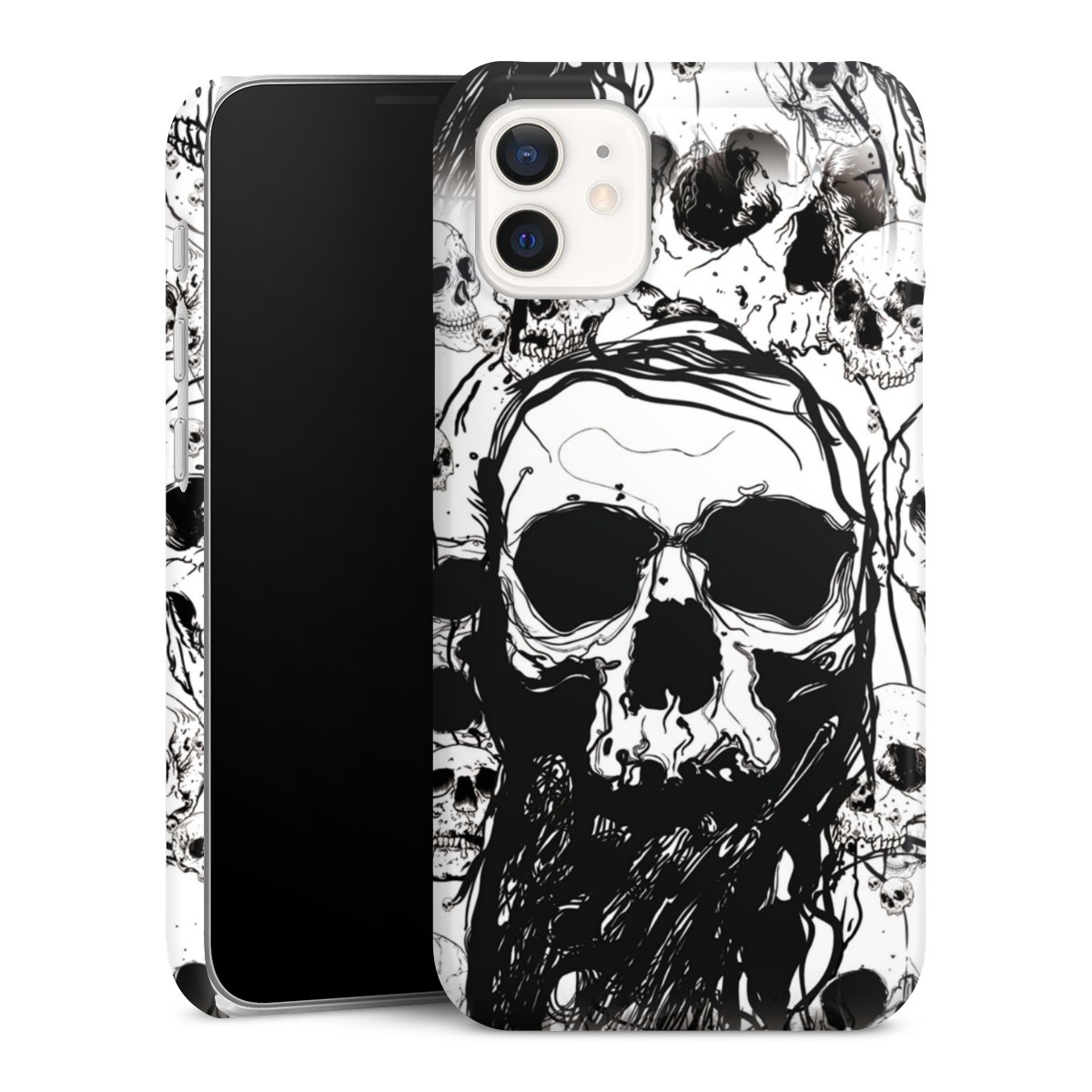 iPhone 12 mini Handy Premium Case Smartphone Handyhülle Schutzhülle glänzend Totenkopf Halloween Premium Case