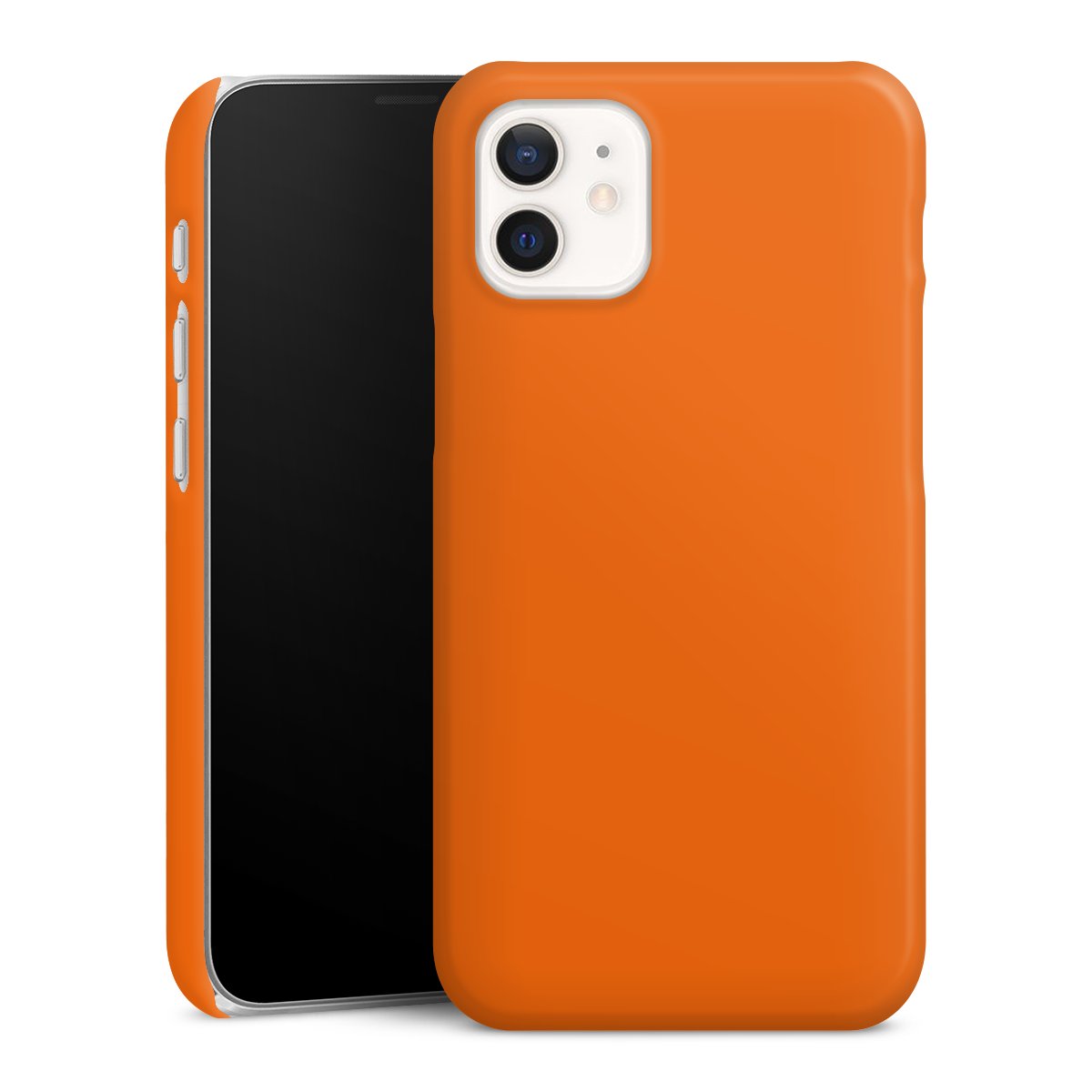 iPhone 12 mini Handy Premium Case Smartphone Handyhülle Schutzhülle glänzend Orange Colour Unicoloured Premium Case