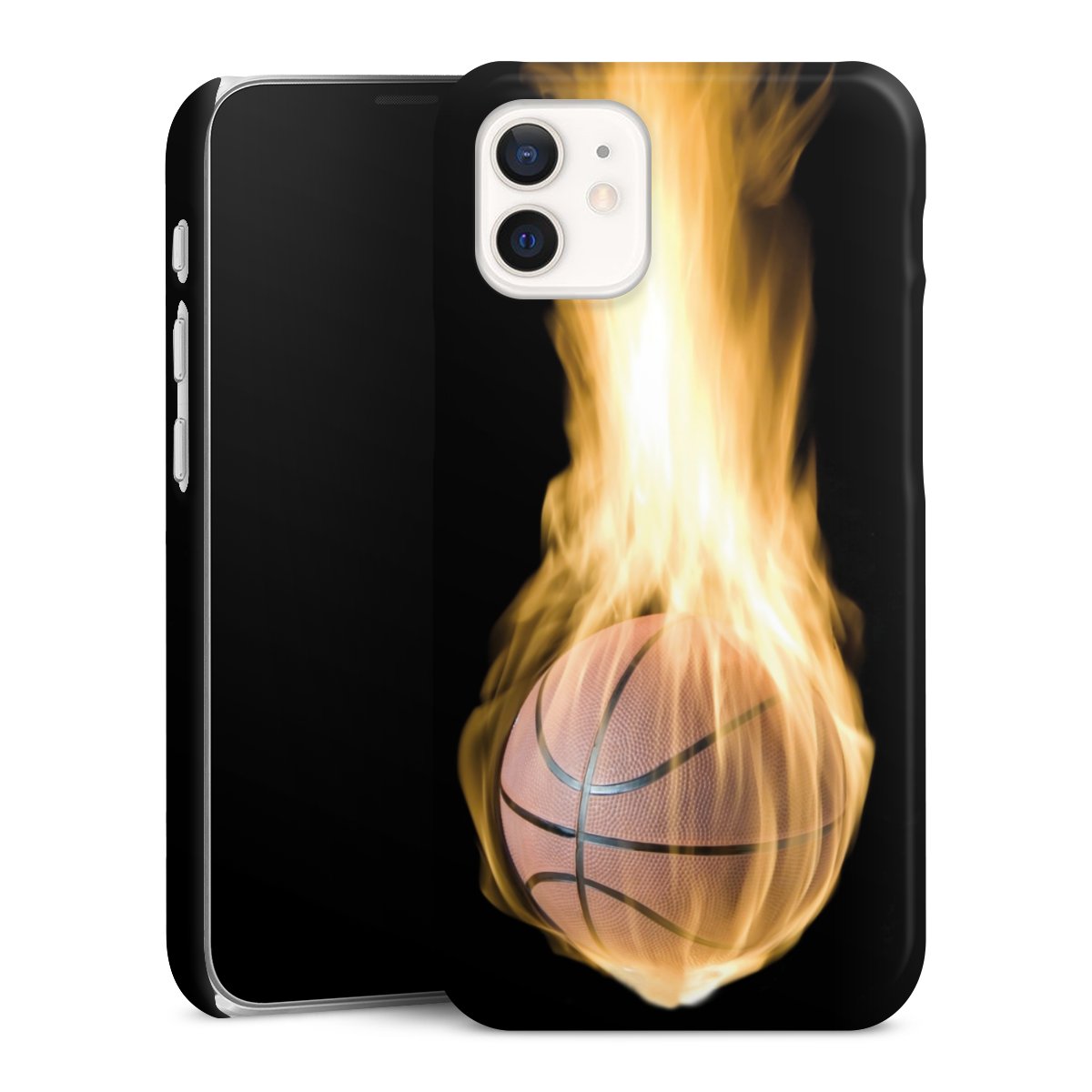 iPhone 12 mini Handy Premium Case Smartphone Handyhülle Schutzhülle glänzend Basketball Sports Fire Premium Case