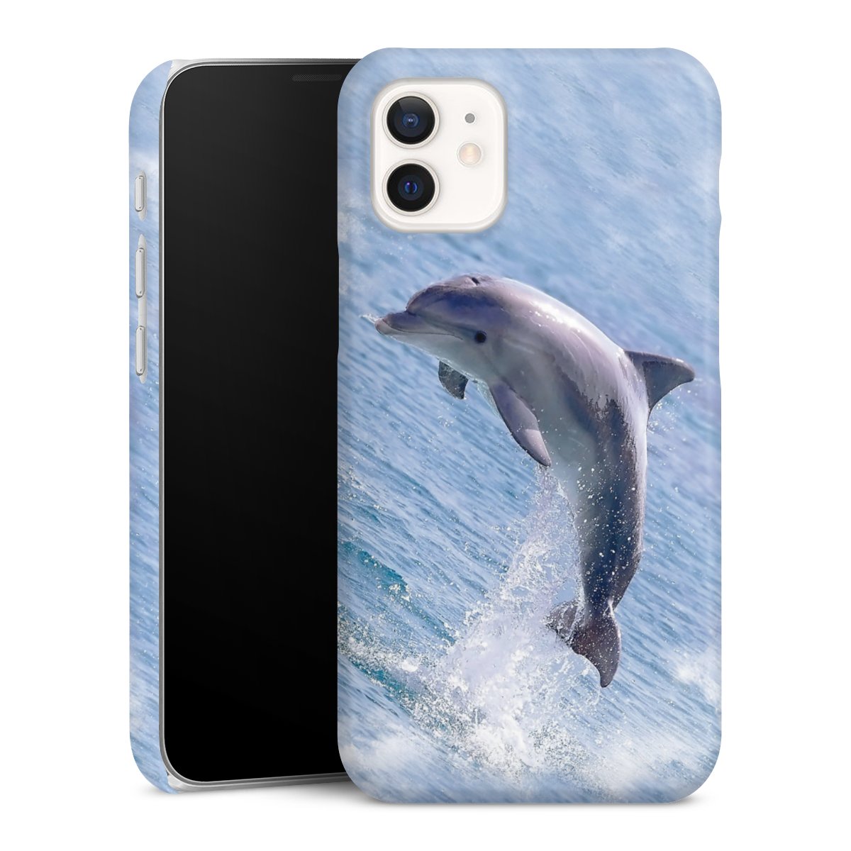 iPhone 12 mini Handy Premium Case Smartphone Handyhülle Schutzhülle glänzend Dolphin Ocean Wale Premium Case