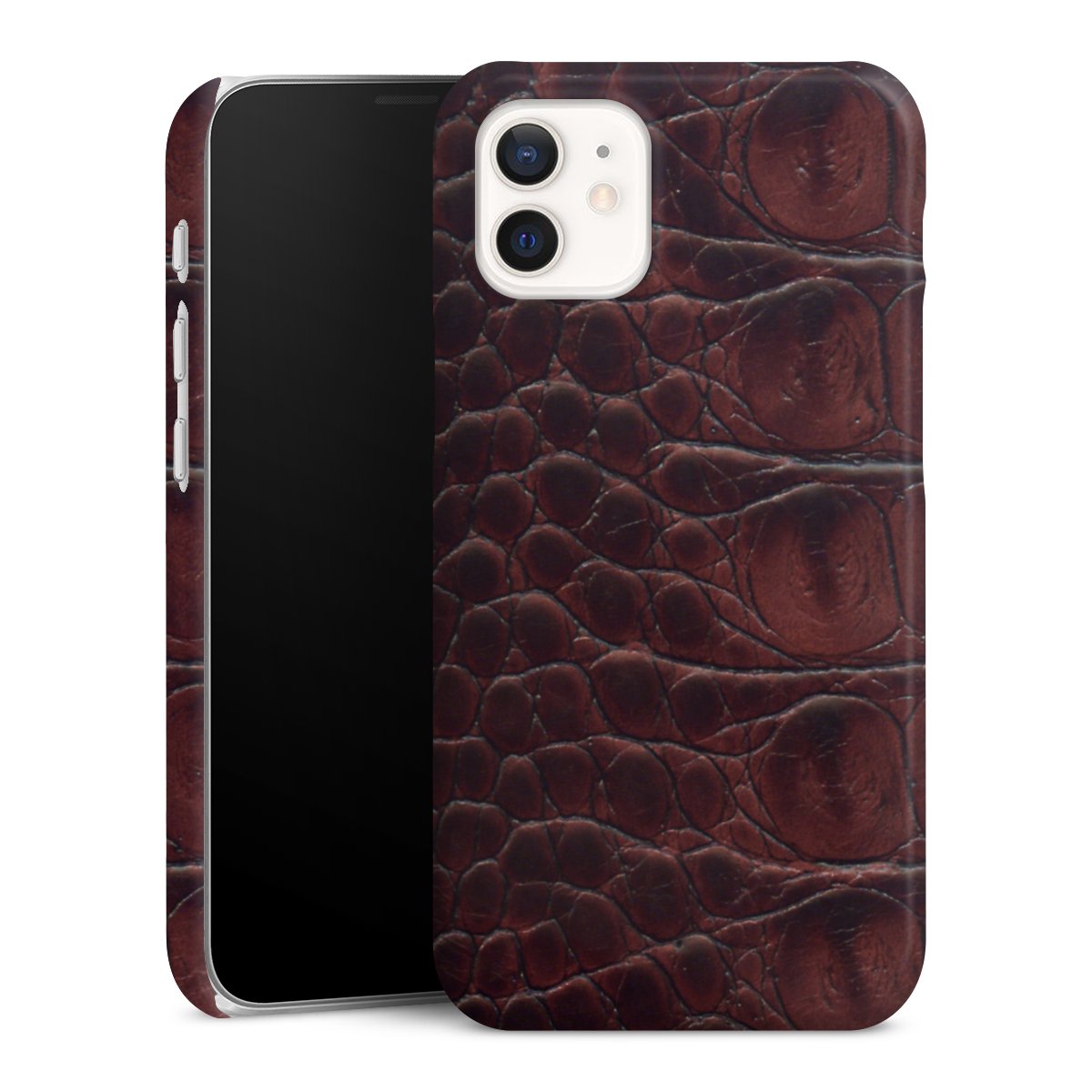 iPhone 12 mini Handy Premium Case Smartphone Handyhülle Schutzhülle glänzend Crocodile Animal Print Leather Premium Case