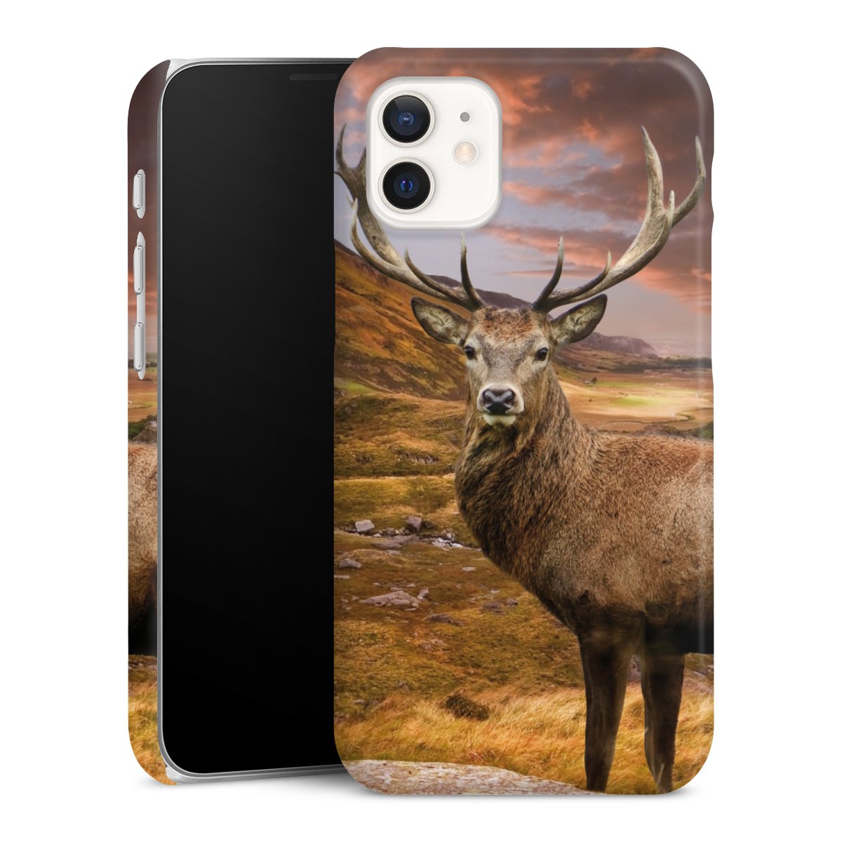 iPhone 12 mini Handy Premium Case Smartphone Handyhülle Schutzhülle glänzend Meadow Mountain Deer Premium Case