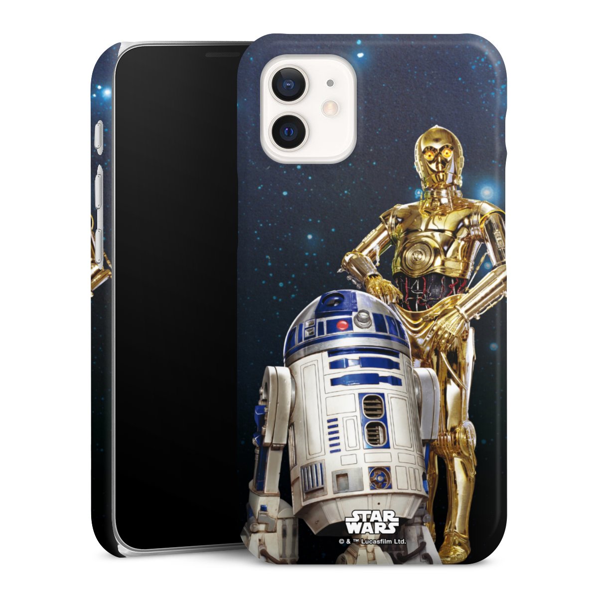 iPhone 12 mini Handy Premium Case Smartphone Handyhülle Schutzhülle glänzend Weltall Star Wars R2d2 Premium Case