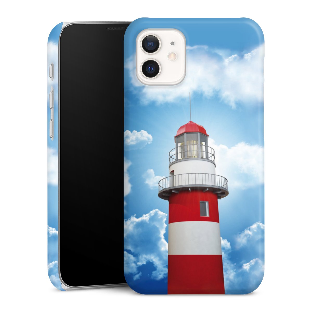 iPhone 12 mini Handy Premium Case Smartphone Handyhülle Schutzhülle glänzend Lighthouse Sky Cloud Premium Case