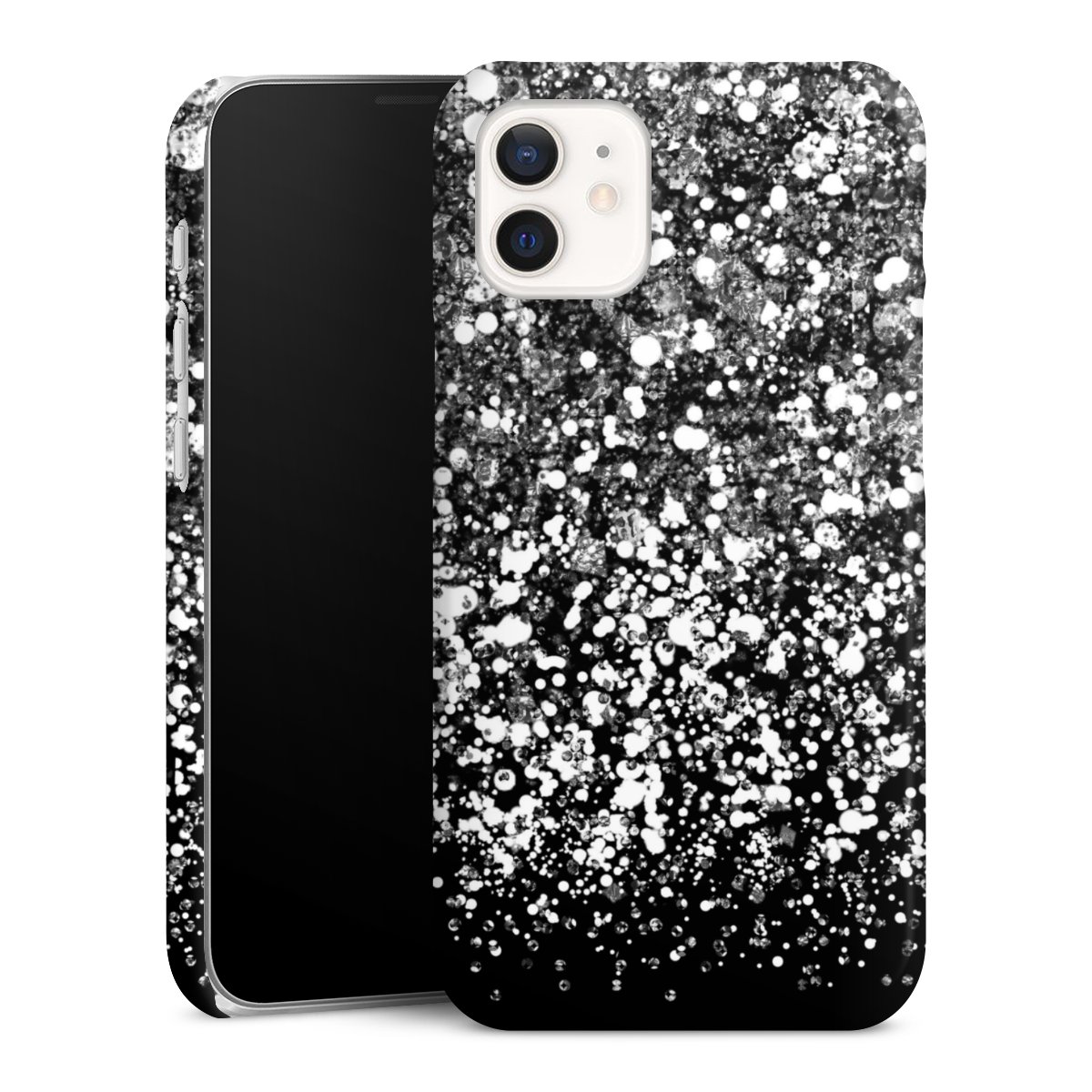 iPhone 12 mini Handy Premium Case Smartphone Handyhülle Schutzhülle glänzend Glitzer Snowflake Muster Premium Case