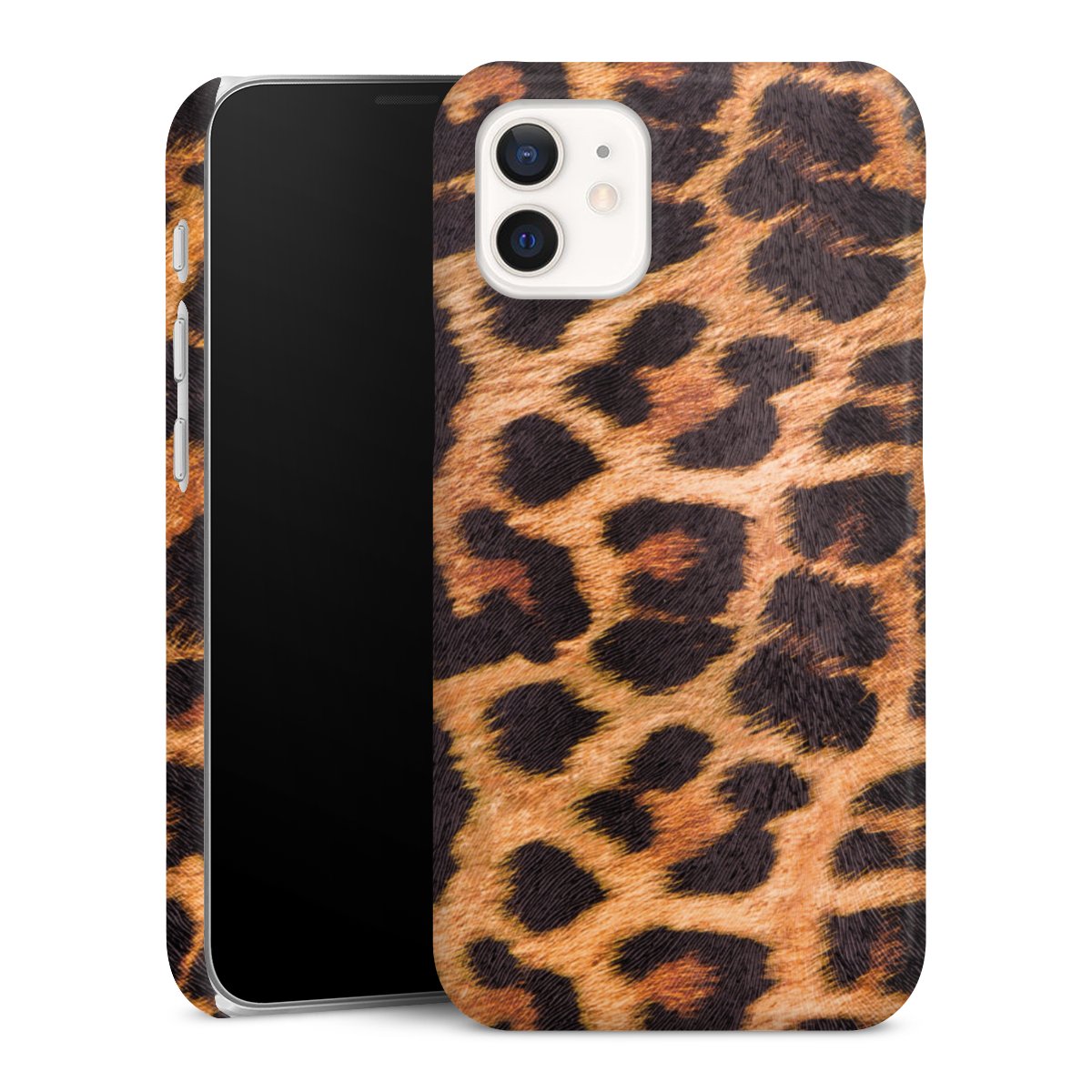 iPhone 12 mini Handy Premium Case Smartphone Handyhülle Schutzhülle glänzend Animal Print Leopard Fur Premium Case