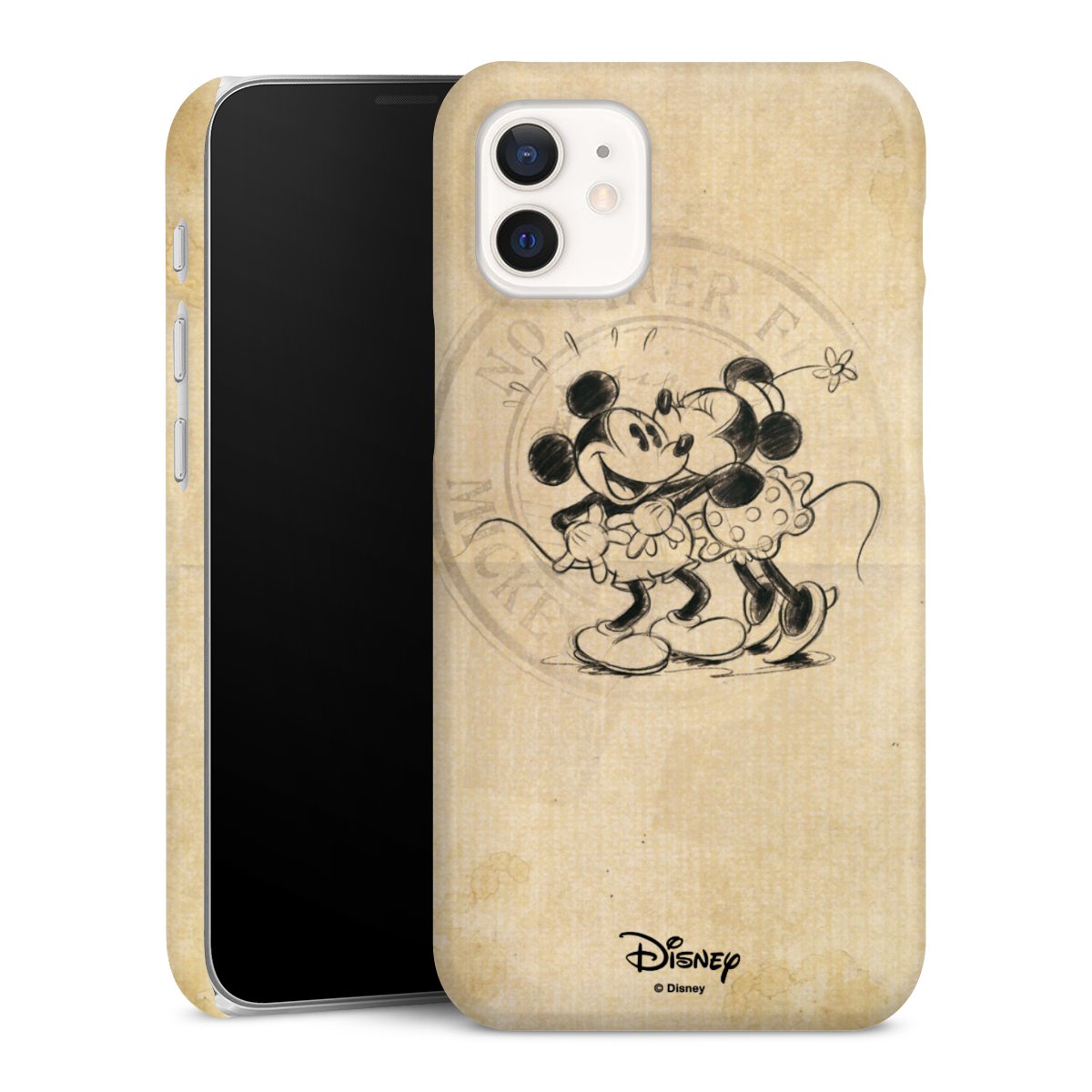 iPhone 12 mini Handy Premium Case Smartphone Handyhülle Schutzhülle glänzend Mickey Mouse Vintage Minnie Mouse Premium Case