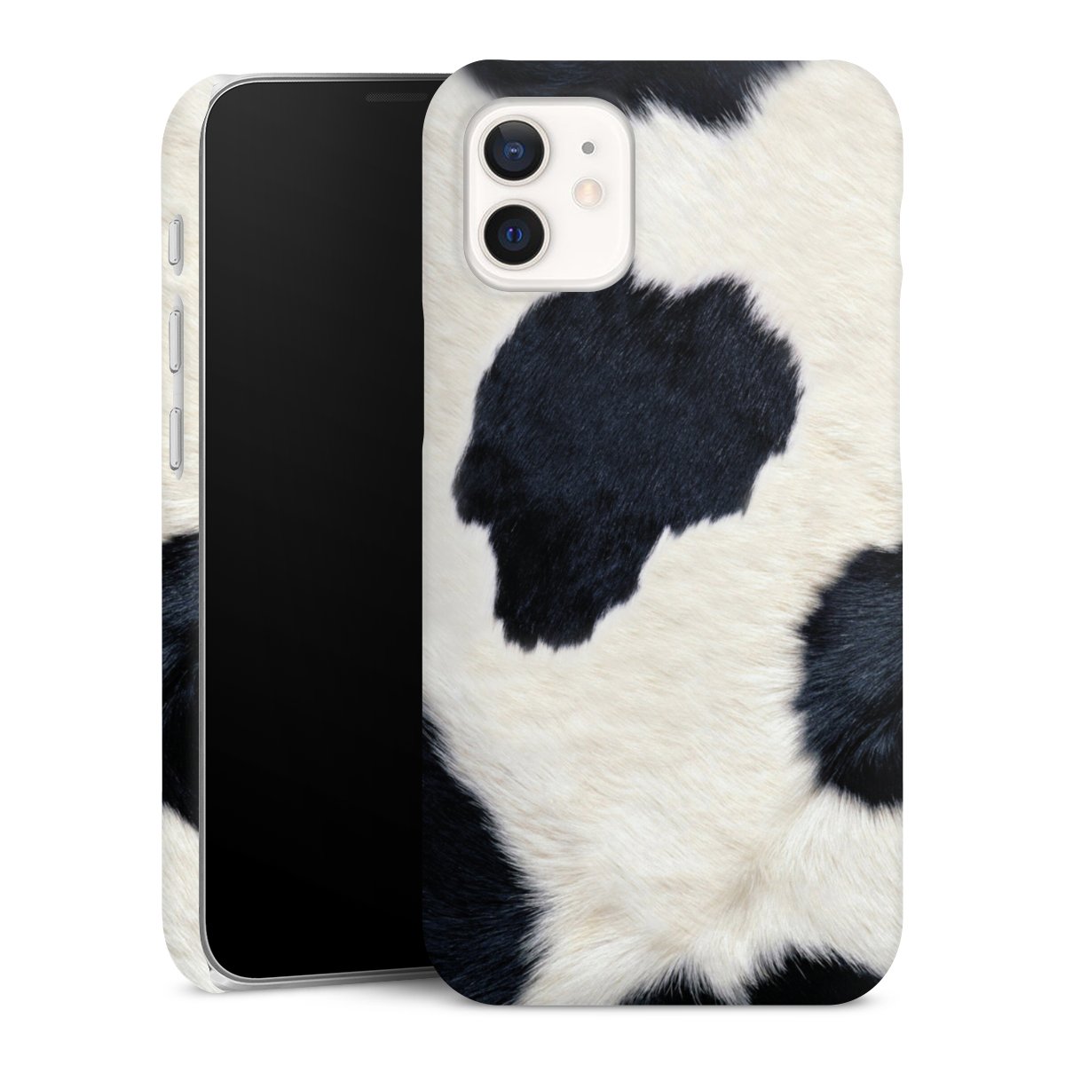 iPhone 12 mini Handy Premium Case Smartphone Handyhülle Schutzhülle matt Animal Look Animal Print Cow Skin Premium Case