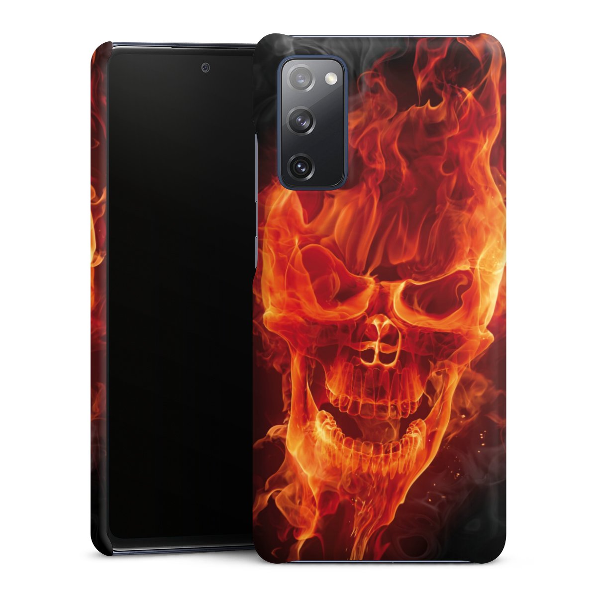 Galaxy S20 FE Handy Premium Case Smartphone Handyhülle Schutzhülle matt Totenkopf Skull Fire Premium Case