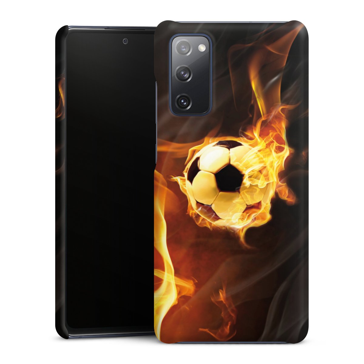 Galaxy S20 FE Handy Premium Case Smartphone Handyhülle Schutzhülle matt Ball Fire Soccer Premium Case