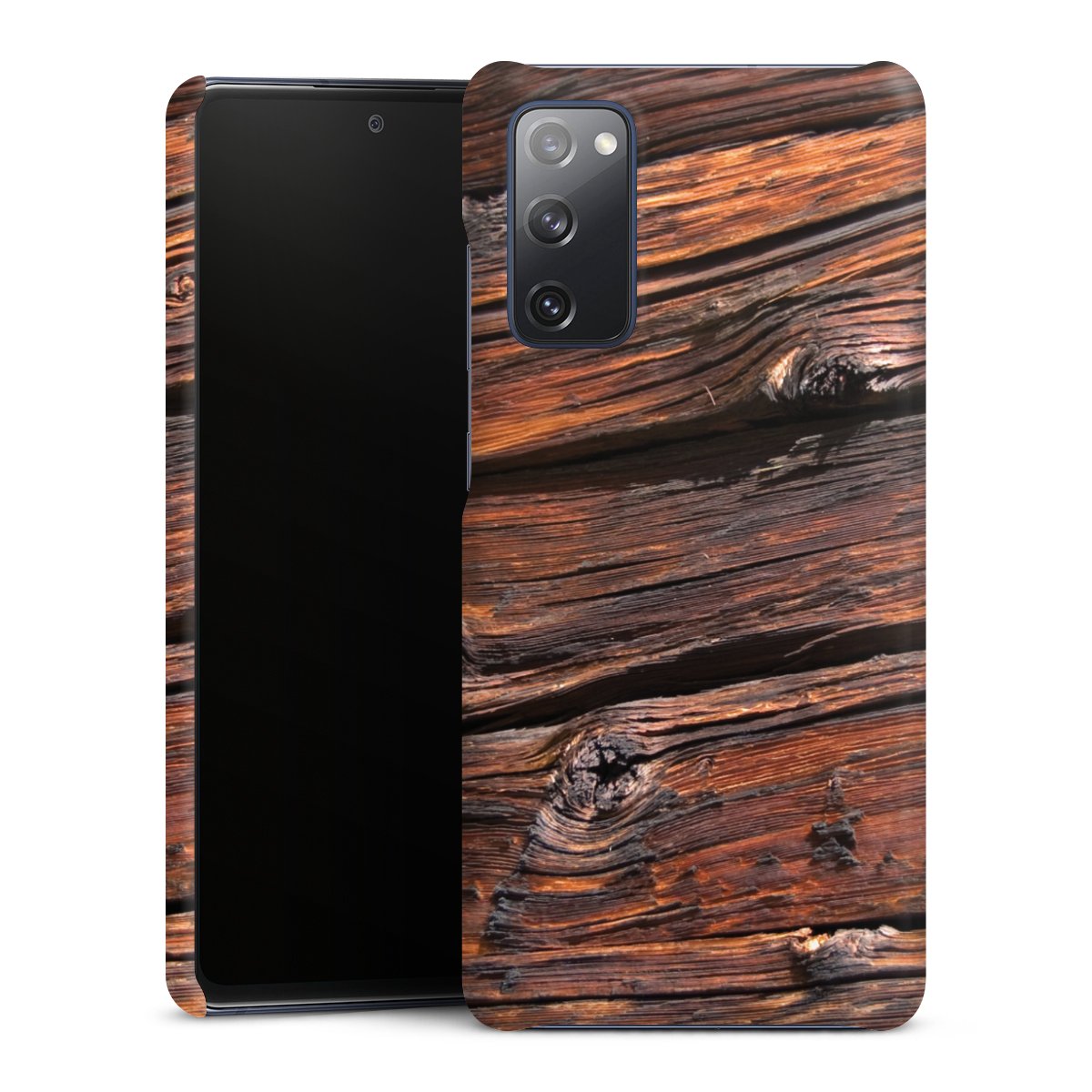 Galaxy S20 FE Handy Premium Case Smartphone Handyhülle Schutzhülle matt Beams Wooden Look Wood Premium Case