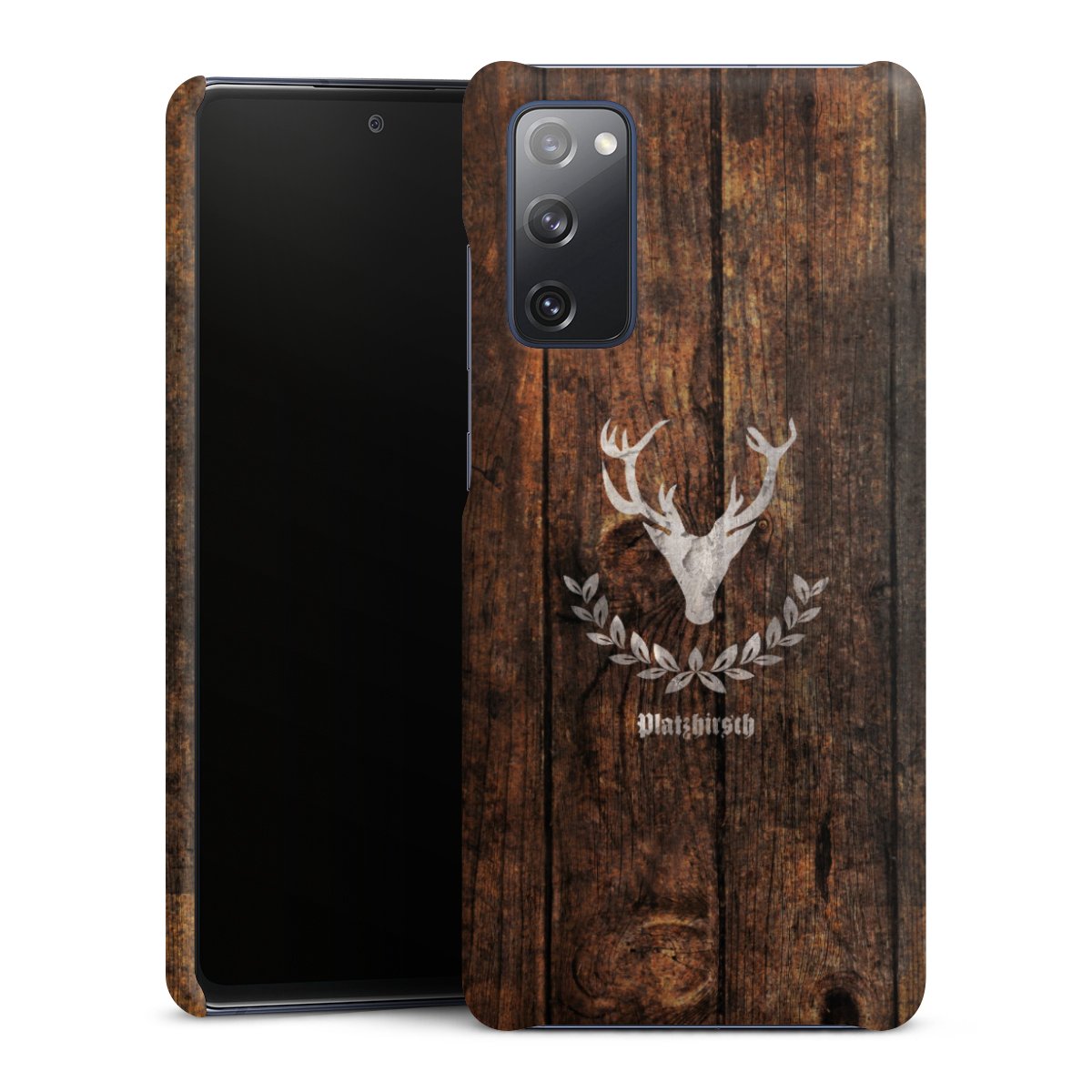 Galaxy S20 FE Handy Premium Case Smartphone Handyhülle Schutzhülle matt Deer Wood Wooden Look Premium Case