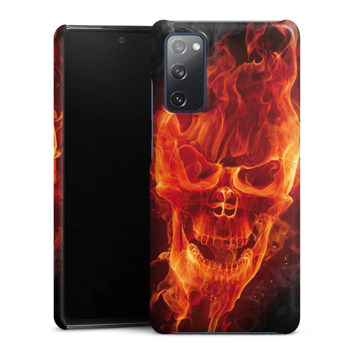 Galaxy S20 FE Handy Premium Case Smartphone Handyhülle Schutzhülle glänzend Totenkopf Skull Fire Premium Case