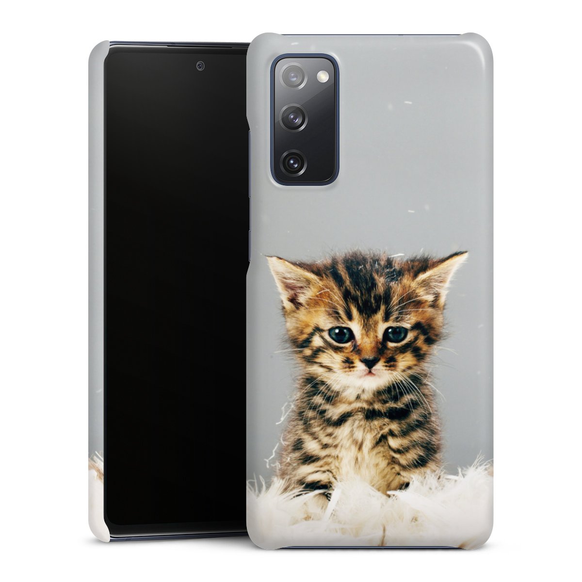 Galaxy S20 FE Handy Premium Case Smartphone Handyhülle Schutzhülle glänzend Cat Feather Pet Premium Case