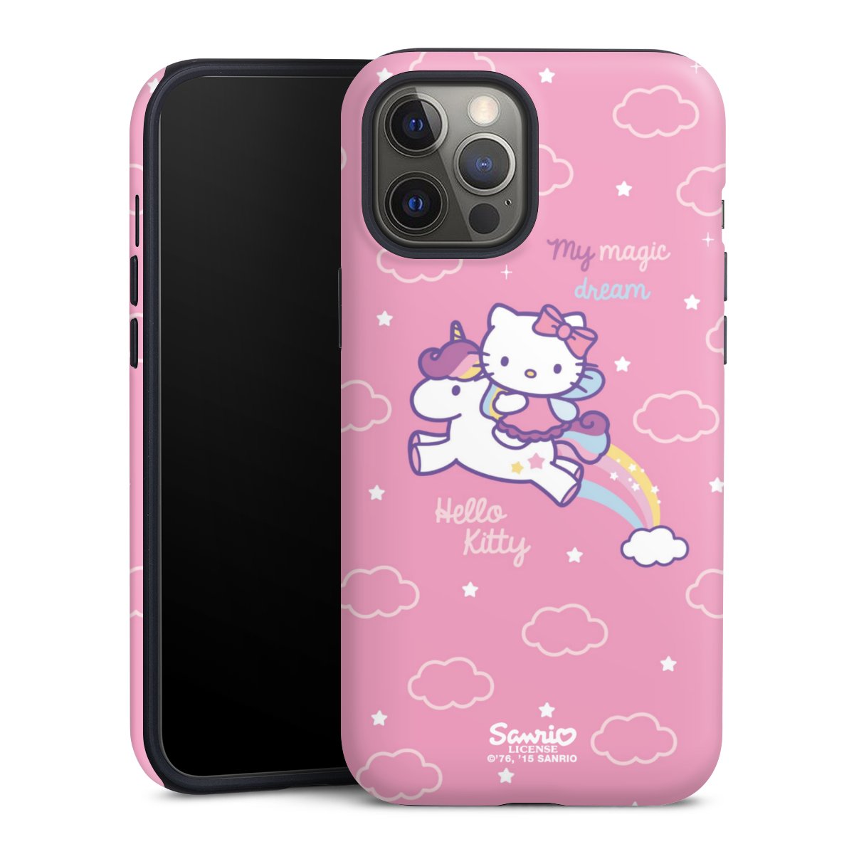 iPhone 12 Pro Handy Panzer Handyhülle robuste Outdoor Hülle Schutzhülle matt Einhorn Official Licensed Product Hello Kitty Tough Case