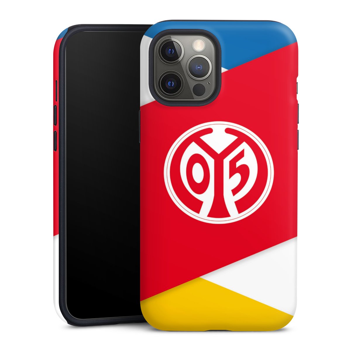 iPhone 12 Pro Handy Panzer Handyhülle robuste Outdoor Hülle Schutzhülle matt Official Licensed Product Soccer 1. Fsv Mainz 05 E.V. Tough Case