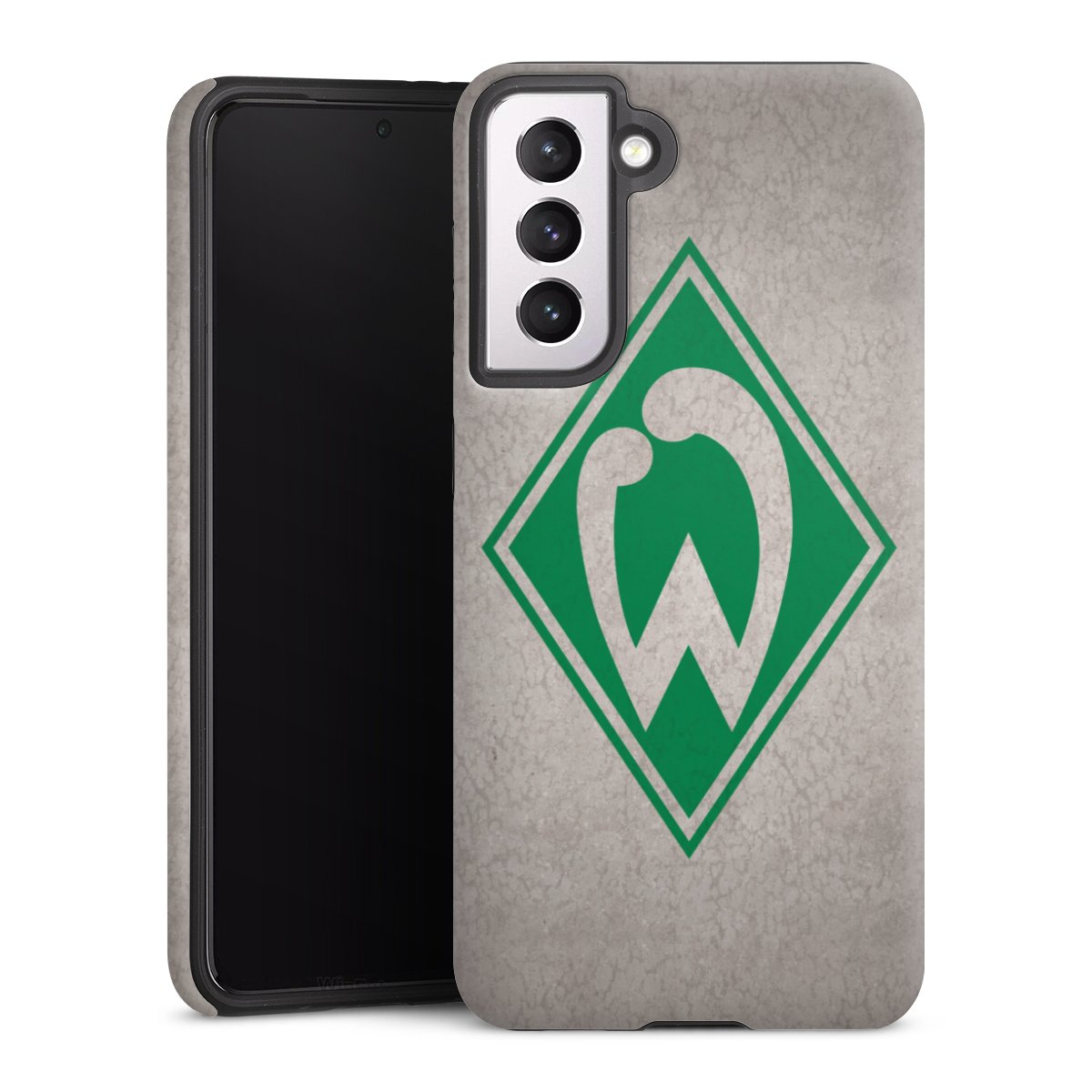 Galaxy S21 5G Handy Panzer Handyhülle robuste Outdoor Hülle Schutzhülle matt Sv Werder Bremen Concrete Official Licensed Product Tough Case