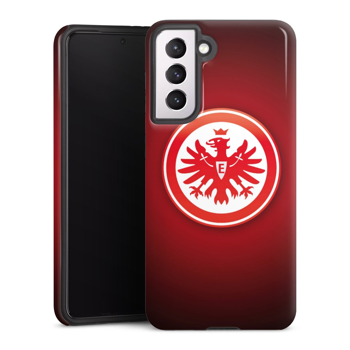 Galaxy S21 5G Handy Panzer Handyhülle robuste Outdoor Hülle Schutzhülle glänzend Eintracht Frankfurt Official Licensed Product Coat Of Arms Tough Case