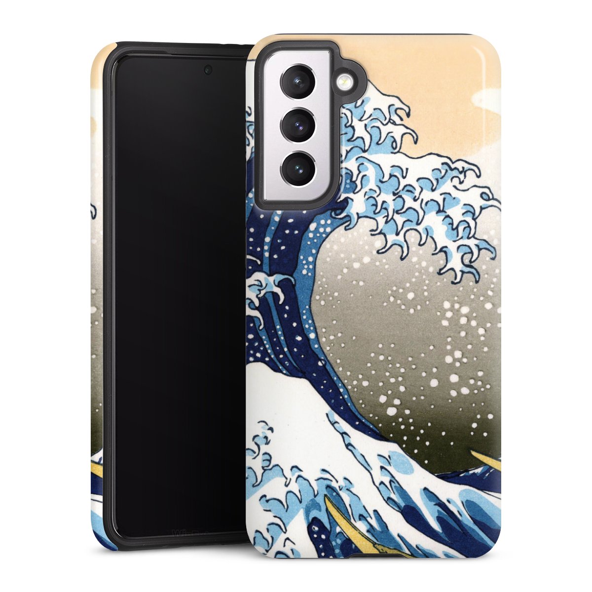 Galaxy S21 5G Handy Panzer Handyhülle robuste Outdoor Hülle Schutzhülle glänzend Kunst Katsushika Hokusai Die Große Welle Vor Kanagawa Tough Case