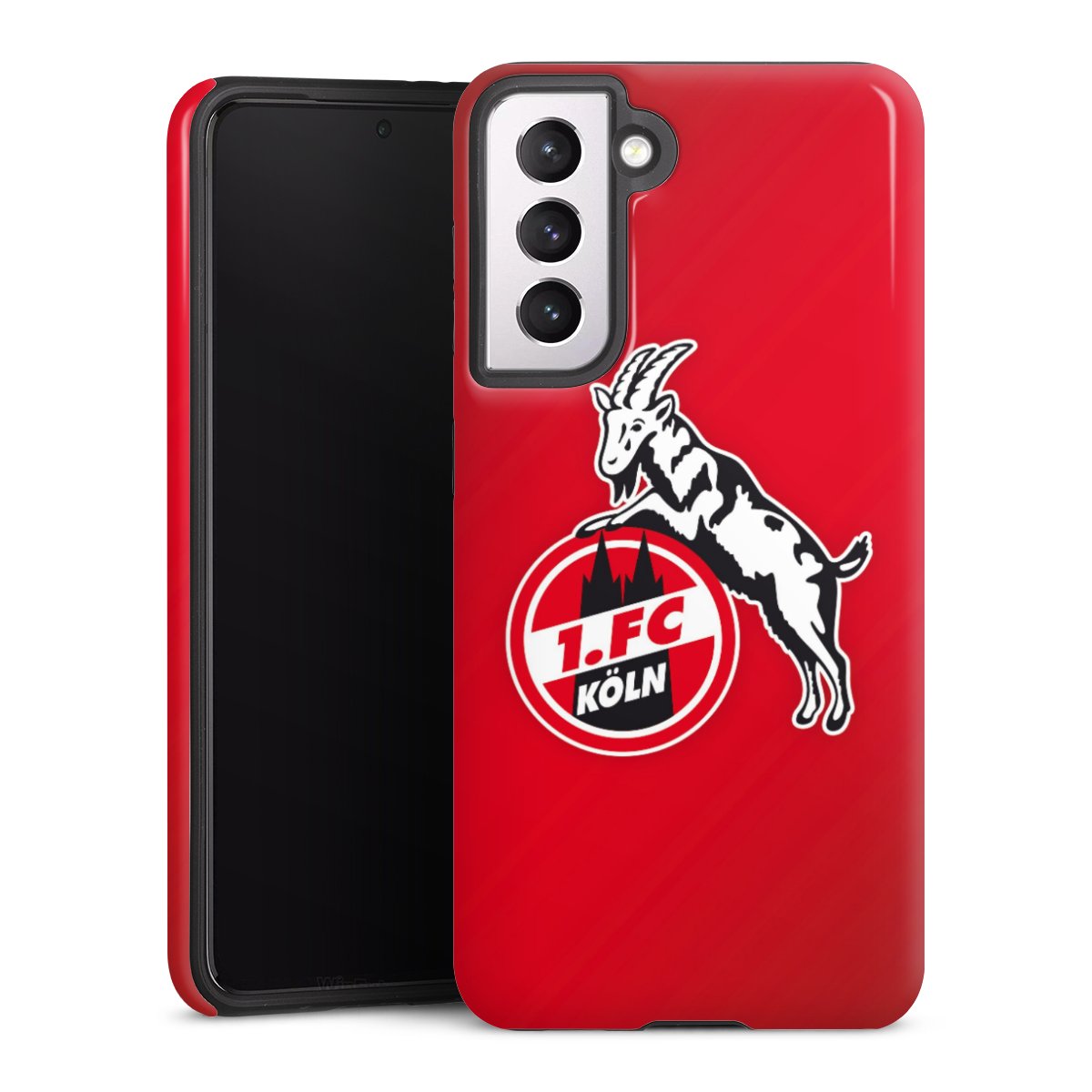 Galaxy S21 5G Handy Panzer Handyhülle robuste Outdoor Hülle Schutzhülle glänzend Official Licensed Product Effzeh 1. Fc Köln Tough Case