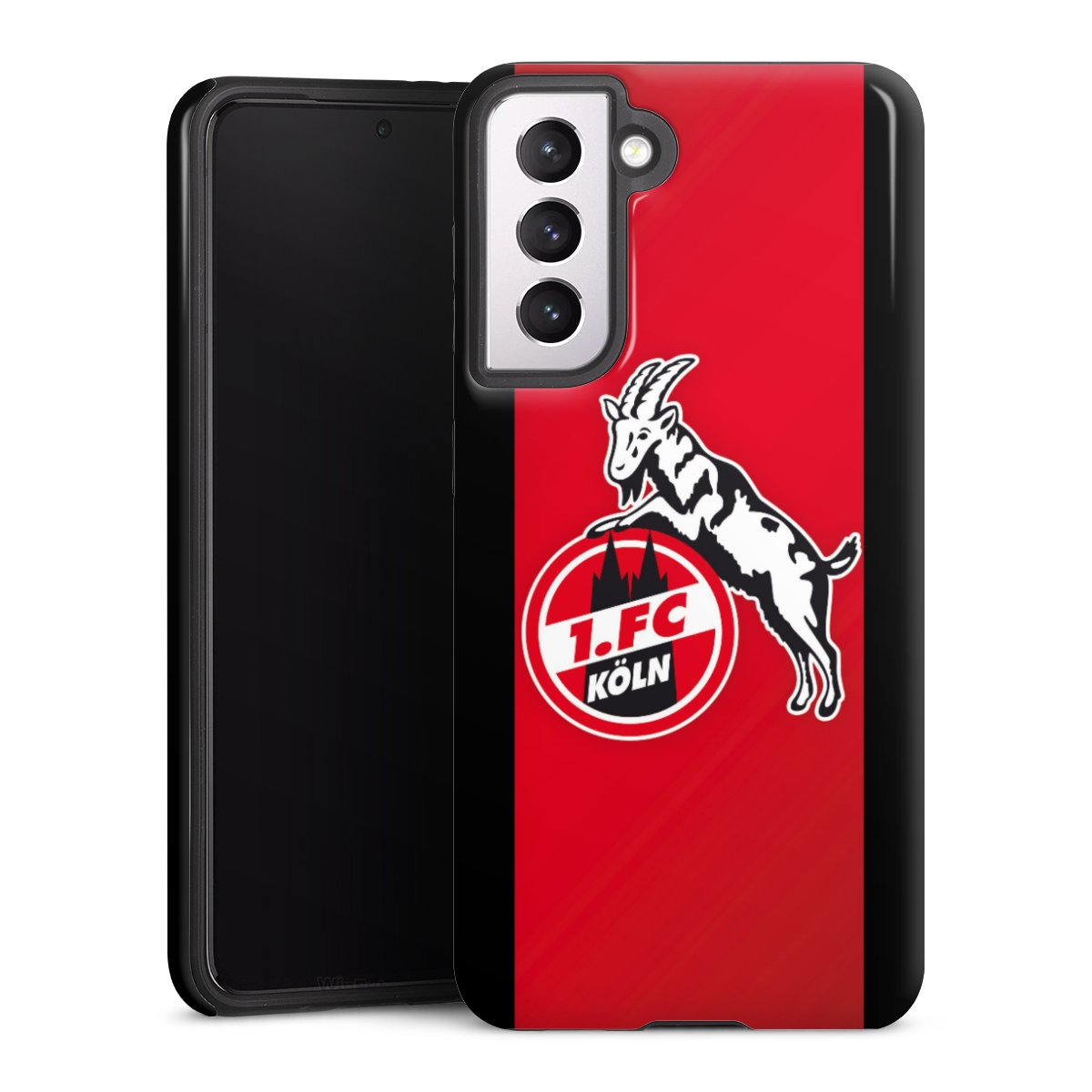 Galaxy S21 5G Handy Panzer Handyhülle robuste Outdoor Hülle Schutzhülle glänzend Official Licensed Product Billy Goat Hennes 1. Fc Köln Tough Case