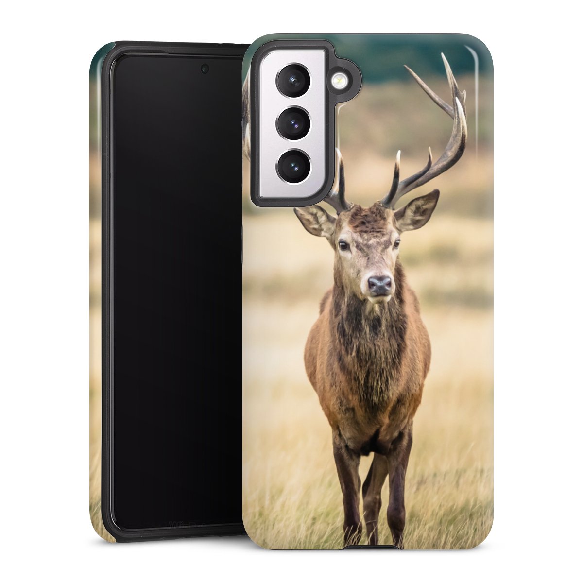 Galaxy S21 5G Handy Panzer Handyhülle robuste Outdoor Hülle Schutzhülle glänzend Deer Meadow Forrest Tough Case