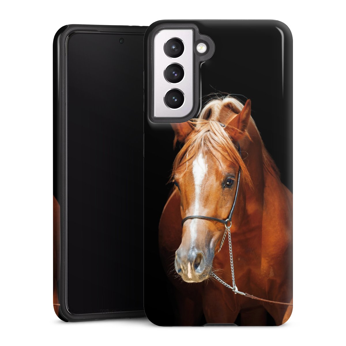 Galaxy S21 5G Handy Panzer Handyhülle robuste Outdoor Hülle Schutzhülle glänzend Mare Horse Hobby Tough Case