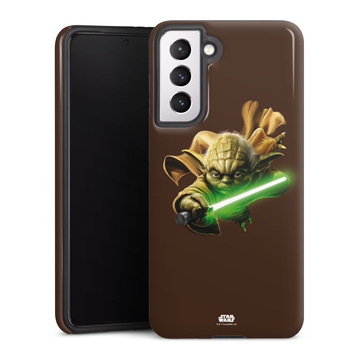 Galaxy S21 5G Handy Panzer Handyhülle robuste Outdoor Hülle Schutzhülle glänzend Yoda Merchandise Star Wars Tough Case