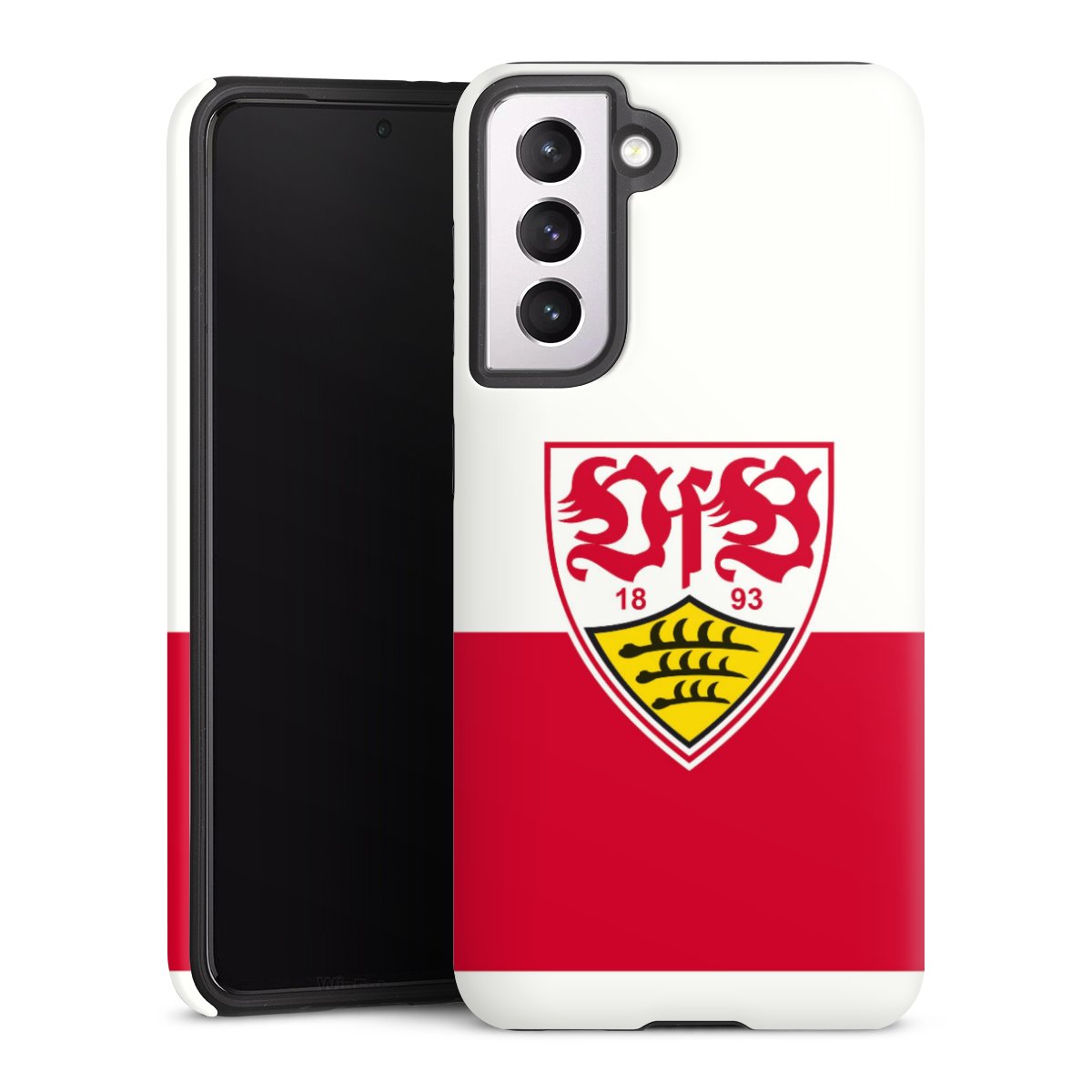 Galaxy S21 5G Handy Panzer Handyhülle robuste Outdoor Hülle Schutzhülle glänzend Official Licensed Product Logo Vfb Stuttgart Tough Case