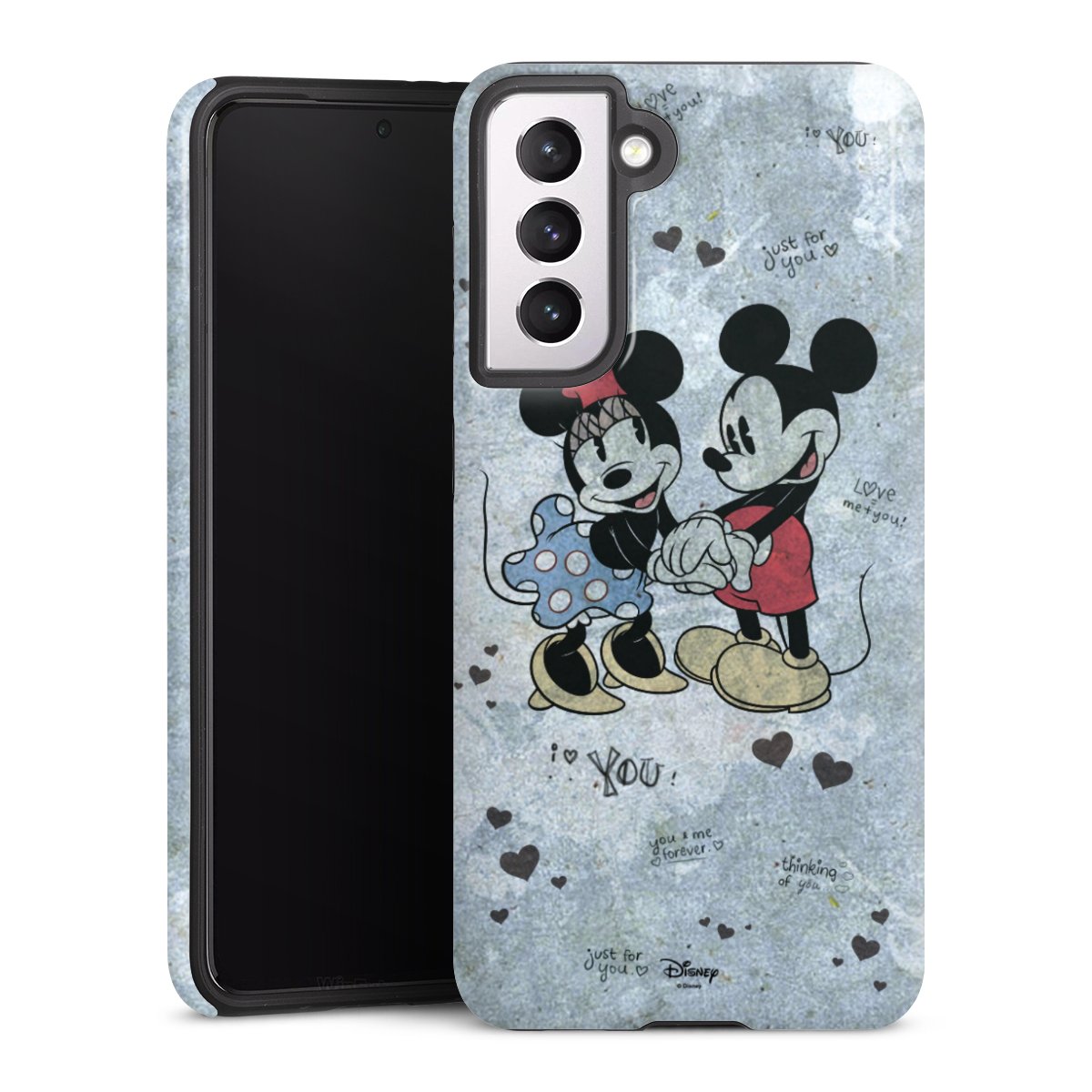 Galaxy S21 5G Handy Panzer Handyhülle robuste Outdoor Hülle Schutzhülle glänzend Mickey & Minnie Mouse Vintage Disney Tough Case