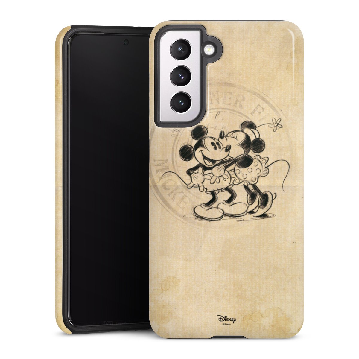 Galaxy S21 5G Handy Panzer Handyhülle robuste Outdoor Hülle Schutzhülle glänzend Mickey Mouse Vintage Minnie Mouse Tough Case