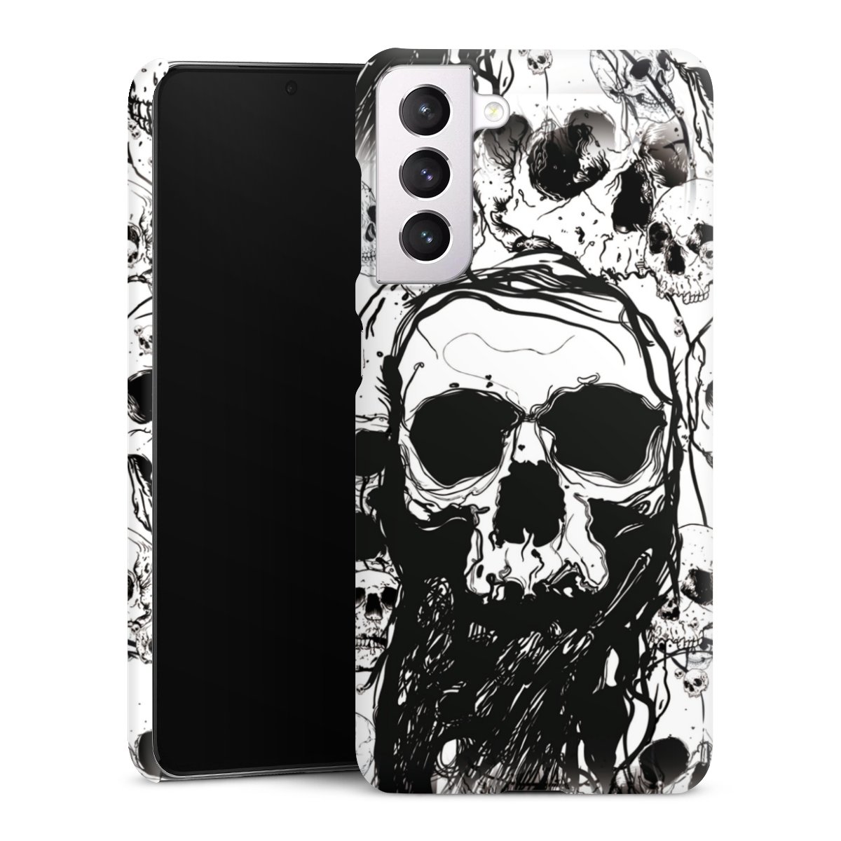 Galaxy S21 5G Handy Premium Case Smartphone Handyhülle Schutzhülle matt Totenkopf Halloween Premium Case