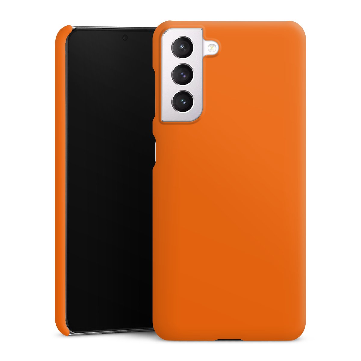 Galaxy S21 5G Handy Premium Case Smartphone Handyhülle Schutzhülle matt Orange Colour Unicoloured Premium Case