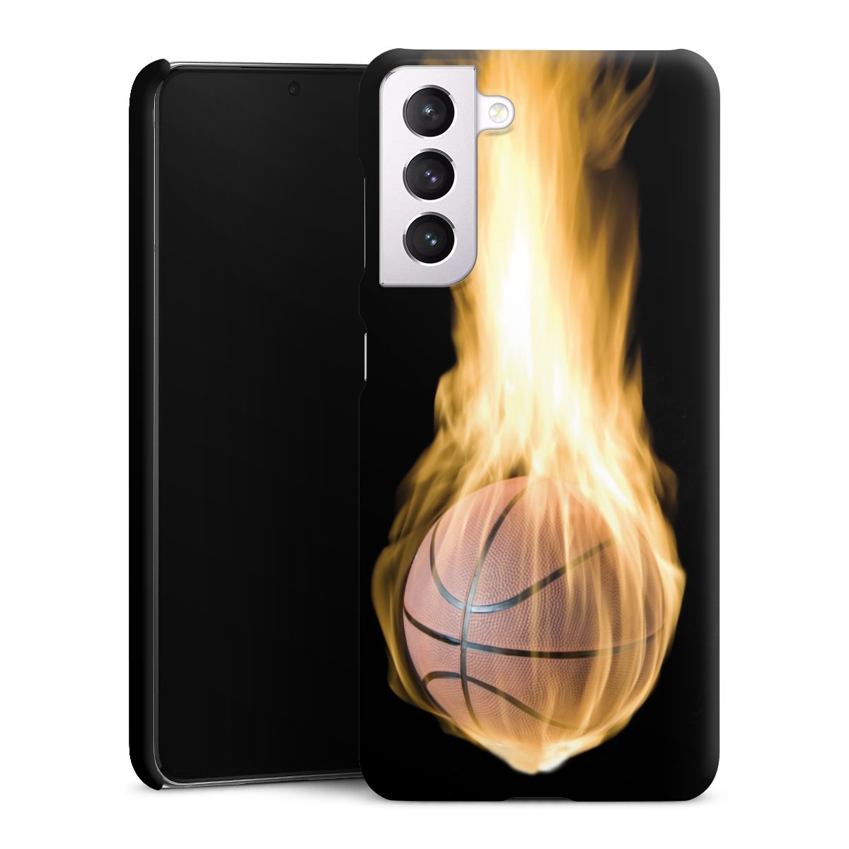 Galaxy S21 5G Handy Premium Case Smartphone Handyhülle Schutzhülle matt Basketball Sports Fire Premium Case