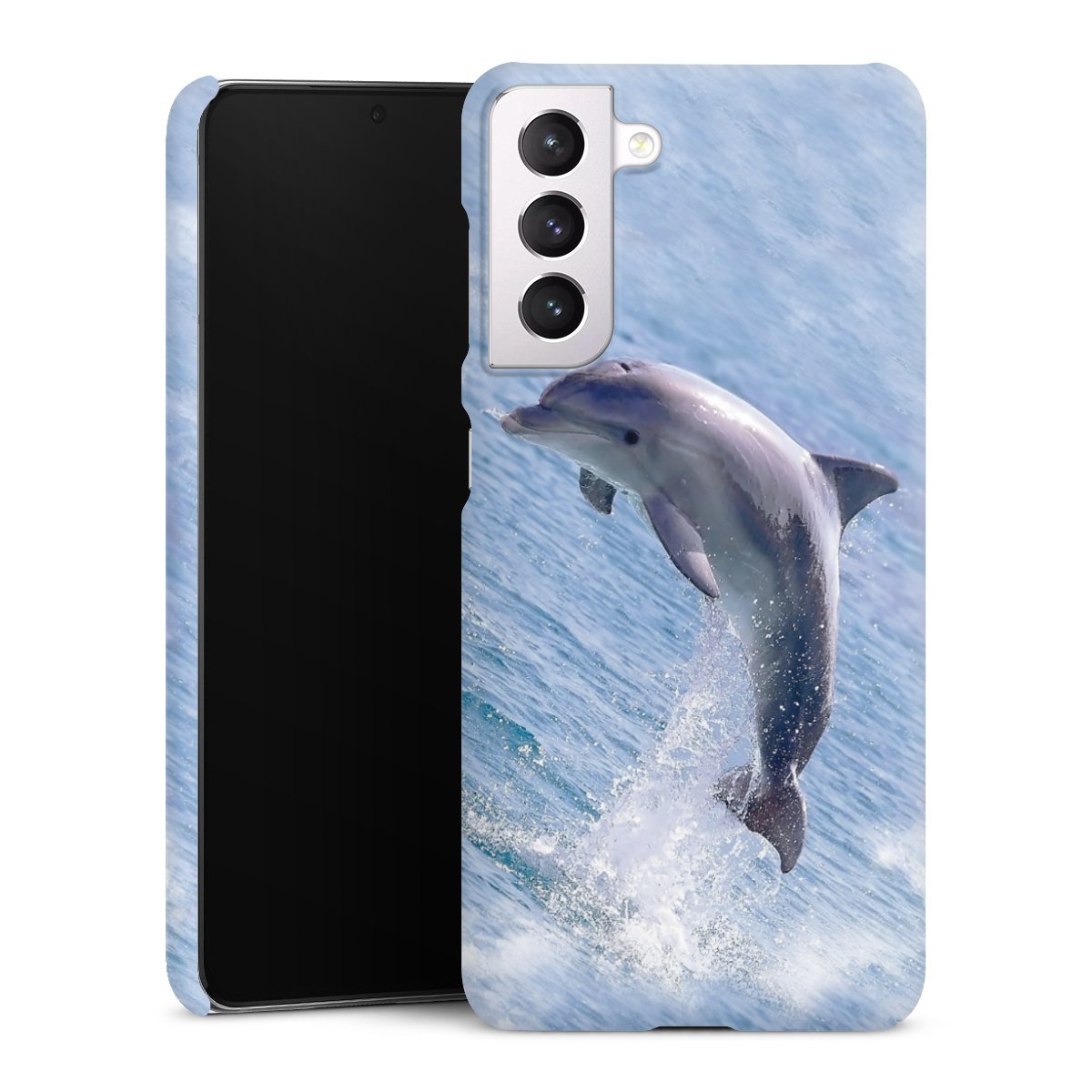 Galaxy S21 5G Handy Premium Case Smartphone Handyhülle Schutzhülle matt Dolphin Ocean Wale Premium Case