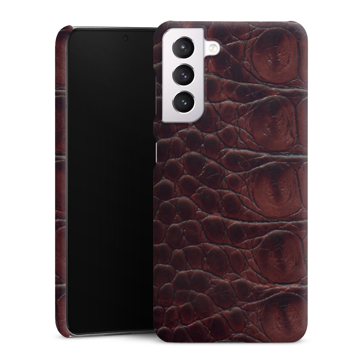 Galaxy S21 5G Handy Premium Case Smartphone Handyhülle Schutzhülle matt Crocodile Animal Print Leather Premium Case