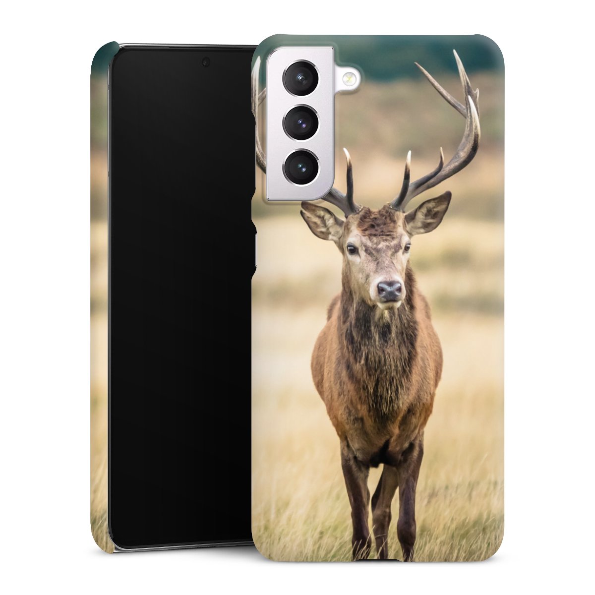 Galaxy S21 5G Handy Premium Case Smartphone Handyhülle Schutzhülle matt Deer Meadow Forrest Premium Case