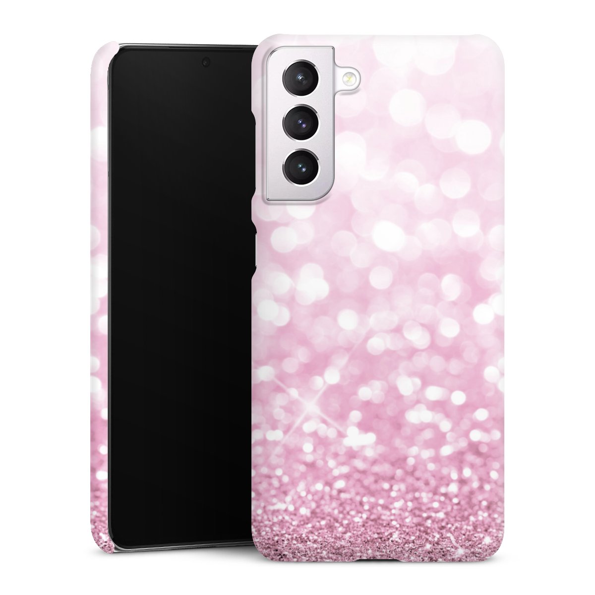 Galaxy S21 5G Handy Premium Case Smartphone Handyhülle Schutzhülle matt Glitzer Pink Shine Premium Case