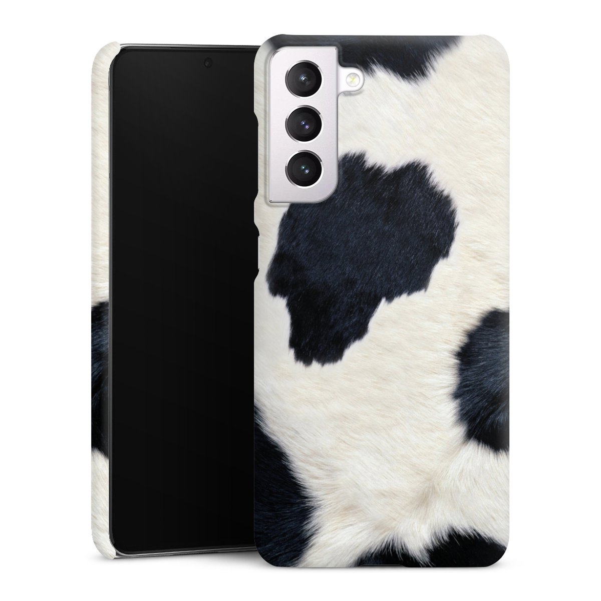 Galaxy S21 5G Handy Premium Case Smartphone Handyhülle Schutzhülle matt Animal Look Animal Print Cow Skin Premium Case