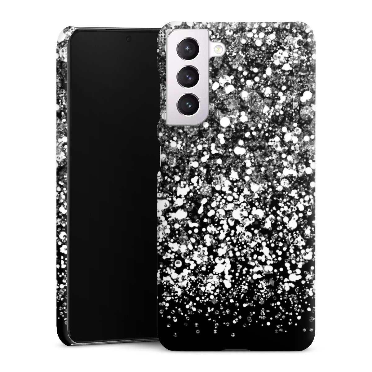 Galaxy S21 5G Handy Premium Case Smartphone Handyhülle Schutzhülle matt Glitzer Snowflake Muster Premium Case